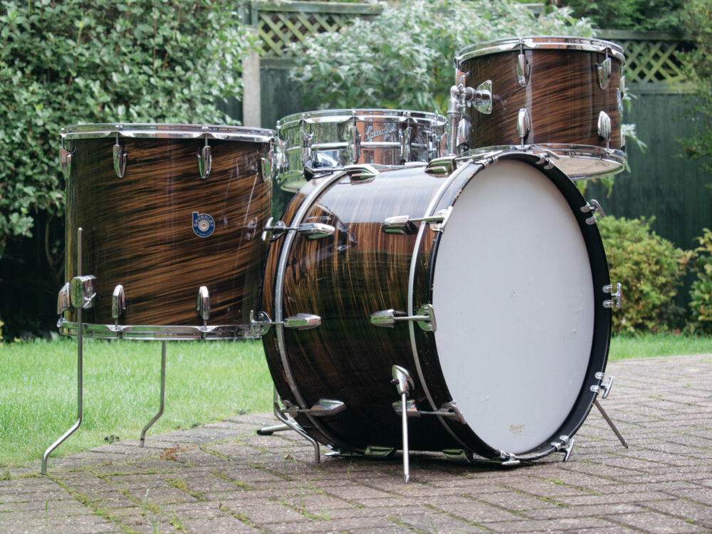 Vintage 1969 Beverley 'Galaxy 21' Drum Kit in Mahogany Duroplastic