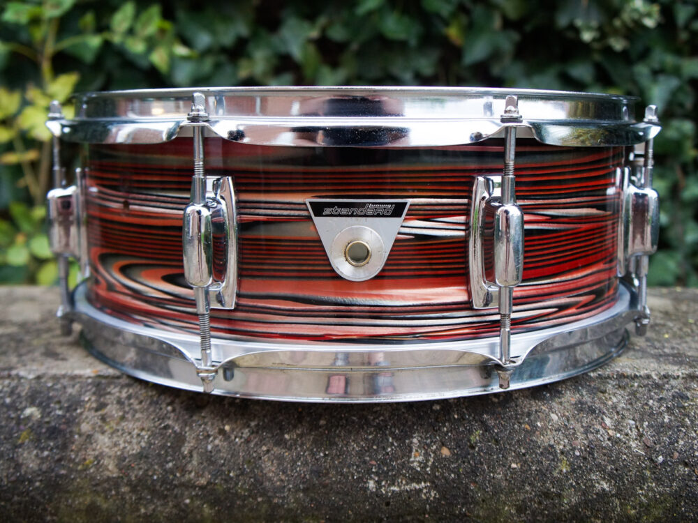 Vintage 1968 Ludwig 'Standard' 14x5 Snare Drum in Ruby Strata