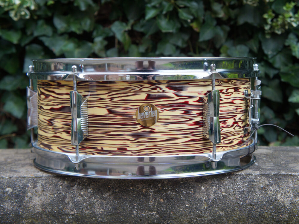 Vintage 1960s Beverley 14x5.5 Snare Drum in Oyster Wine