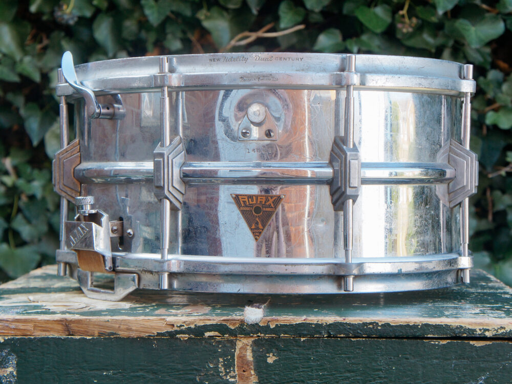 Vintage 1930s Ajax 'New Fidelity Dual Century' 14x6.5" Snare Drum